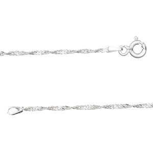Chain 1pkg1 sterling silver Singapore, 1.5mm / mixed clasp, Gossamer&trade; 24 inch