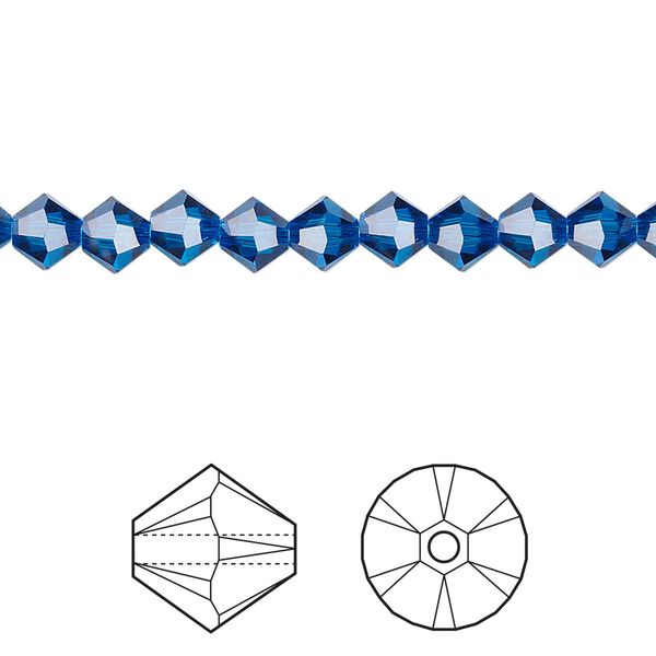 Bead 720pk Capri blue, Swarovski&reg; 5mm XILION bicone 5328 image number 0