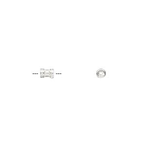 Crimp 1pkg10 silver-plated, 4x2.5mm round tube / 1mm inside diameter, brass / JBB Findings
