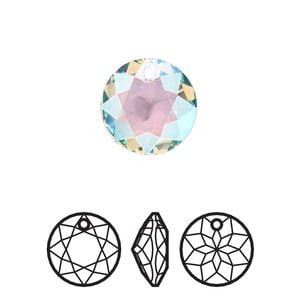 Drop 24pk crystal shimmer, Swarovski&reg; 14mm pendant classic cut 6430