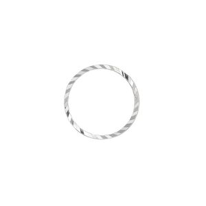Component, silver-plated brass, 16mm single-sided diamond-cut open round, 1mm thick. Sold per pkg of 100.