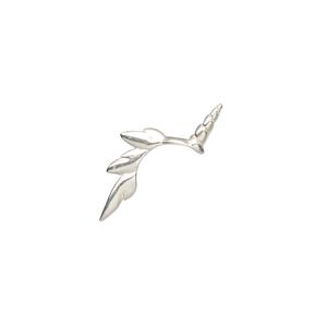 Bead cap, Amoracast&reg;, sterling silver, 19x9.5mm unicorn, fits 6-8mm bead. Sold individually.