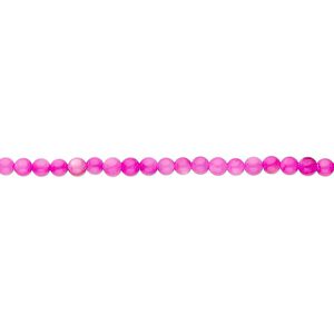 Mother-of-pearl shell 1pkg1, round bead 15.5 to 16 inch fuchsia 2mm