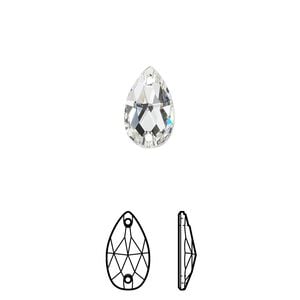 Sew-on 2pk crystal foil back, Crystal Passions&reg; 12x7mm pear 3230