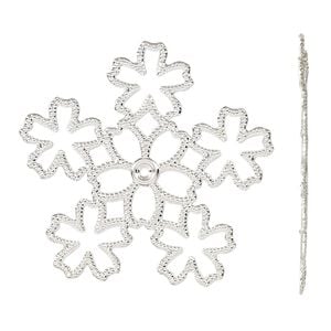Component, silver-finished steel, 33x32mm single-sided flower. Sold per pkg of 10.