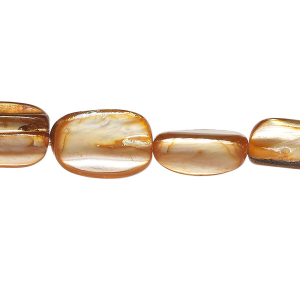 Mother-of-pearl shell 1pkg1, stick bead 14 inch dark orange 13x6mm-16x12mm image number 0