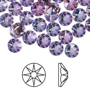 Flat back 144pk crystal vitrail light foil back, Swarovski&reg; 7.07-7.27mm rose round SS34 2088