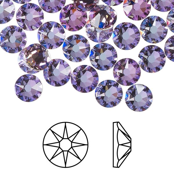 Flat back 144pk crystal vitrail light foil back, Swarovski&reg; 7.07-7.27mm rose round SS34 2088 image number 0