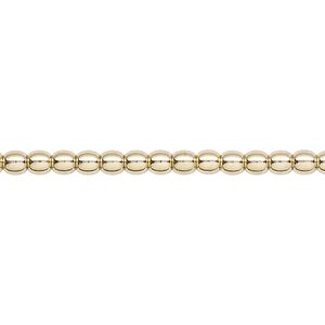Bead 1pkg1 brass, 3mm round, 8 inch