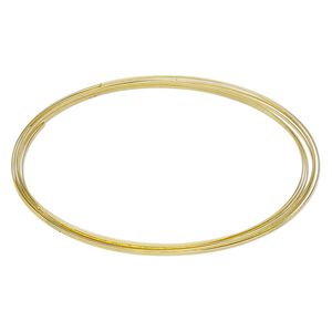 Memory wire, Beadalon&reg;, gold-plated carbon steel, 3-5/8 inch flat necklace, 1x0.5mm-1.2x0.6mm flat. Sold per 0.35-ounce pkg, approximately 7 loops.