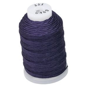 Thread, Purely Silk&trade;, navy blue, size FFF. Sold per 92-yard spool.