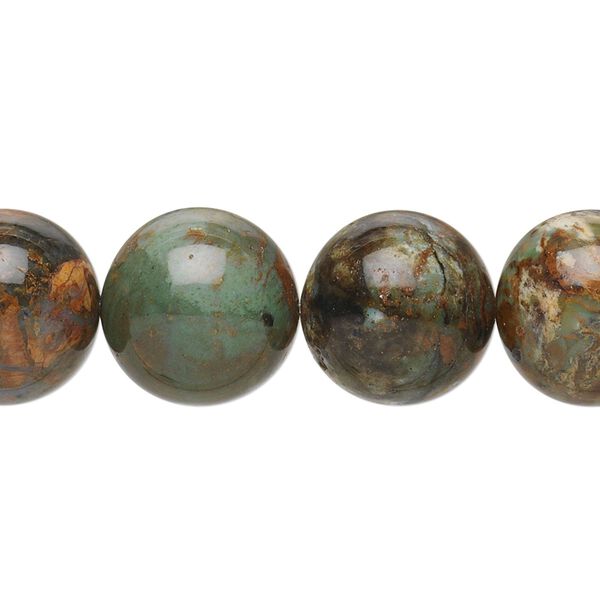 Green "opal" 1pkg1, round bead natural 15.5-16 inch 14mm image number 0