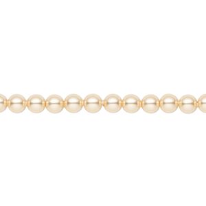 Pearl 500pk gold, Swarovski&reg; 4mm round 5810