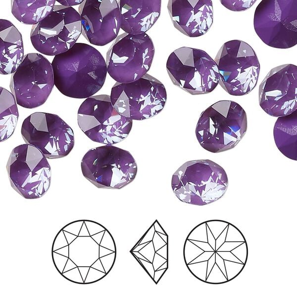 Chaton 144pk crystal purple ignite, Swarovski&reg; 8.16 to 8.41mm round SS39 1088 image number 0