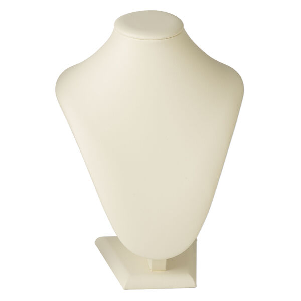 Display, necklace, leatherette, cream, 9 x 7 x 5 inches. Sold individually. image number 0