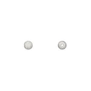 Bead 1pkg20 silver-plated, 4mm stardust round, brass