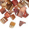 Mother-of-pearl shell 1pkg2oz, triangle tube bead, mix multi-orange and red 5x5mm-13x8mm image number 0