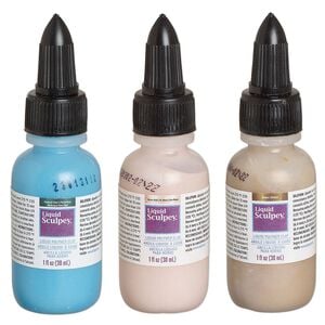 Liquid polymer clay 1pkg3, 1-fluid ounce opaque rose gold / bronze / peacock pearl Liquid Sculpey&reg;