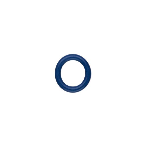 Component, Oh! Ring&trade;, silicone, blue, 12mm round with 8mm hole. Sold per pkg of 200. image number 0