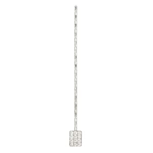 Paddle pin 1pkg1 sterling silver, 1.5 inch / rectangle, 22 gauge rhodium-plated