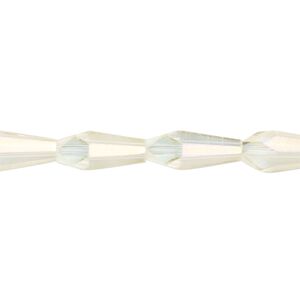 Bead, glass, crystal AB, 14x6mm faceted teardrop. Sold per 15-1/2 to 16-inch strand.