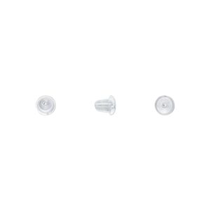 Earnut 1pkg1000, 4x4mm bell, "rubber" clear 500 pair