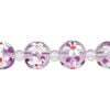 Bead, glass 1pkg8, multicolored, 12mm round with hand-painted flower. image number 0