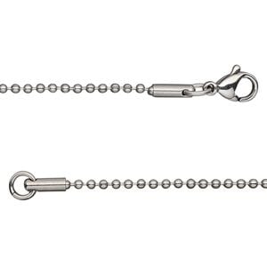 Chain 1pkg1 ball, 1.5mm / lobster claw clasp, stainless steel 24 inch
