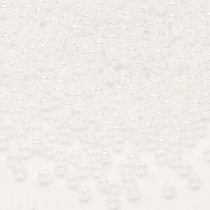 Seed bead, Preciosa Ornela Czech glass, pkg/500g, #8 rocaille, opaque luster alabaster, (57102).