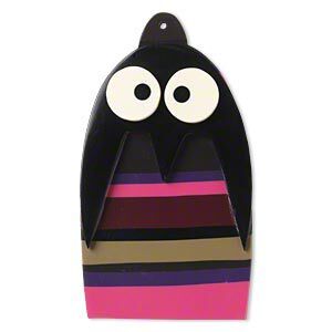 Focal, resin, multicolored, 83x47mm top-drilled penguin. Sold individually.
