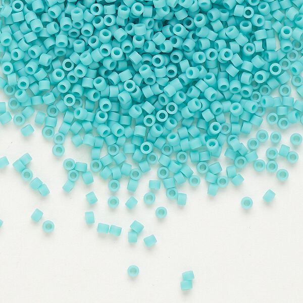 Seed bead, Delica&reg;, glass, pkg/50g, #11 round, opaque matte turquoise green (DB-0759). image number 0