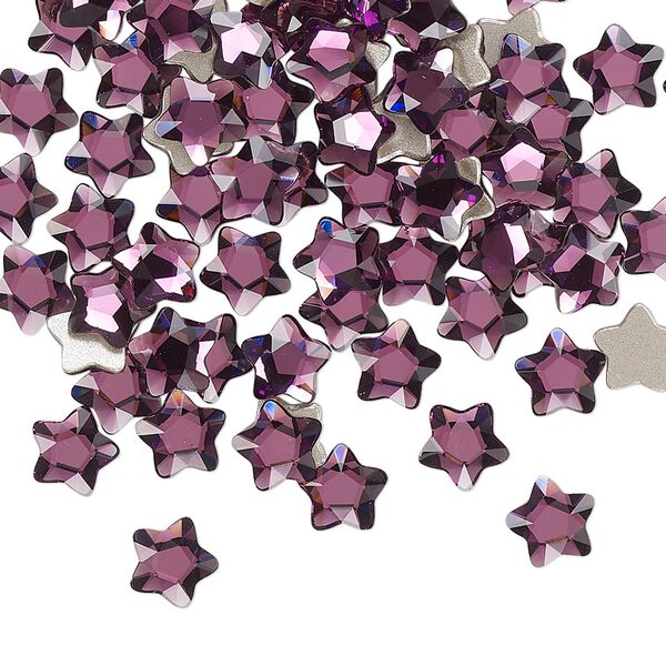 Flat back 360pk amethyst foil back, Swarovski&reg; 6mm star flower 2754 image number 0