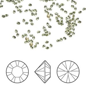 Chaton 12pk peridot foil back, Crystal Passions&reg; Regenerated 1.8-1.9mm round PP12 1028