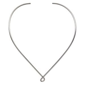 Neckwire, stainless steel, 2mm round with smooth teardrop, 15 inches. Sold individually.