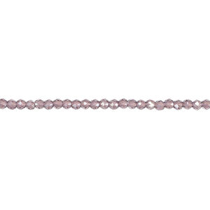 Glass 1pkg1, faceted round bead 14 inch transparent purple AB 2mm