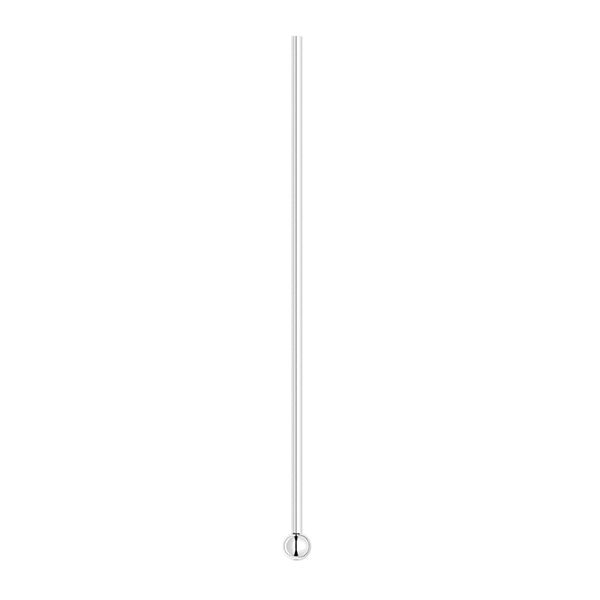 Head pin 1pkg100 sterling silver, 1.5 inch / 2mm ball tip, 20 gauge image number 0