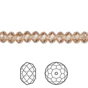 Bead 144pk light Colorado topaz, Crystal Passions&reg; 6x4mm rondelle 5040