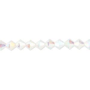 Bead 576pk crystal AB 2X, Preciosa Czech crystal 5mm bicone