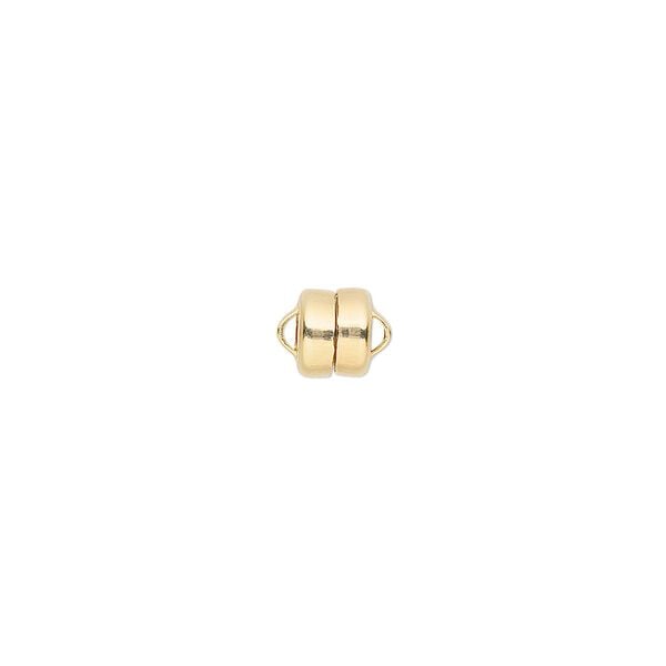 Clasp magnetic 1pkg12 14Kt gold-filled, 5.5x4.5mm, 1-strand image number 0