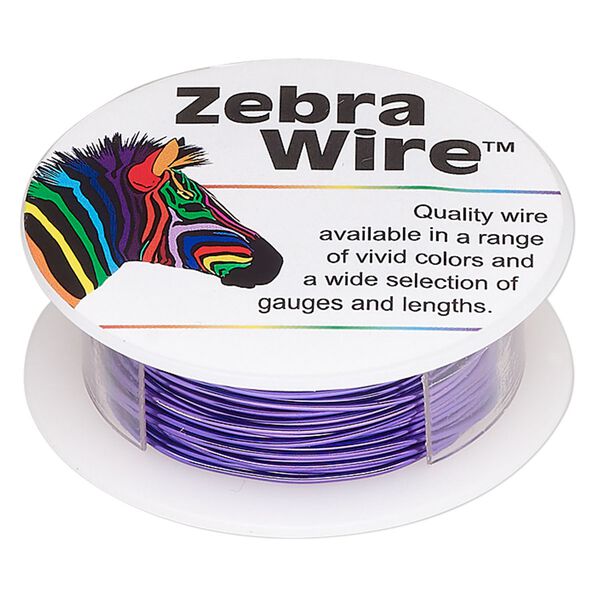 Wire, Zebra Wire&trade;, color-coated copper, violet, 20 gauge. Sold per 15-yard spool. image number 0