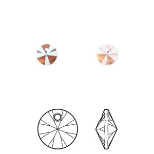 Drop 720pk light rose shimmer, Swarovski&reg; 6mm pendant mini disk 6428