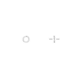 Jump ring 1pkg50 sterling silver, 4mm round / square wire, 22 gauge / 2.7mm inside diameter