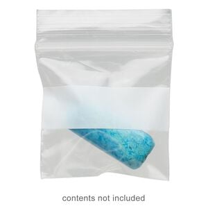 Bag, Tite-Lip&trade;, plastic, clear and white, 1-1/2 inch top zip with block. Sold per pkg of 1,000.