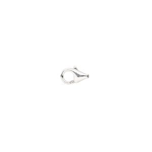 Clasp lobster claw 1pkg1 sterling silver, 7x4mm, 1-strand