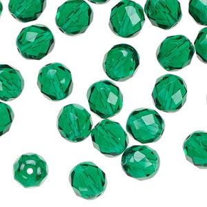 Czech fire-polished glass 1pkg50, faceted round bead teal 8mm