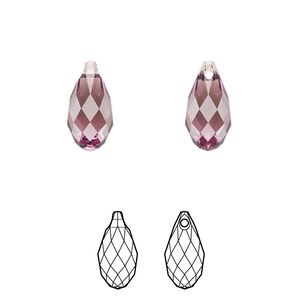 Briolette 144pk iris, Swarovski&reg; 13x6.5mm pendant drop 6010