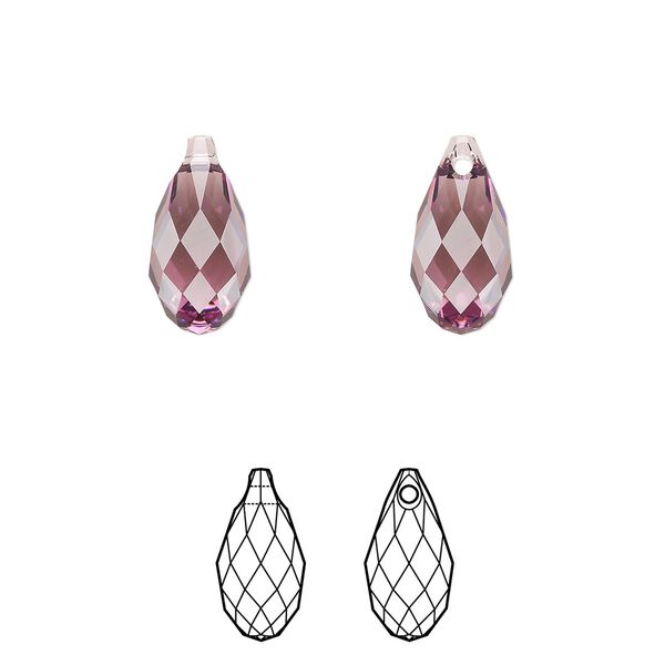 Briolette 144pk iris, Swarovski&reg; 13x6.5mm pendant drop 6010 image number 0