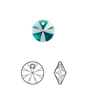 Drop 12pk emerald, Crystal Passions&reg; 12mm pendant mini disk 6428