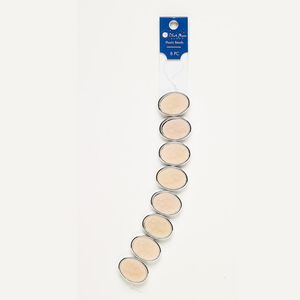 Bead, druzy (acrylic), rose peach, 29x22mm double-drilled single-sided oval. Sold per pkg of 8.