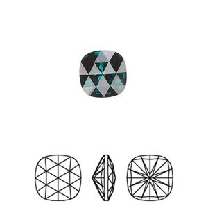 Fancy stone 2pk emerald foil back, Crystal Passions&reg; 10mm rose cut cushion 4471
